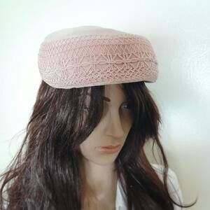 Vintage 50s/60s powder pink‎ pillbox hat